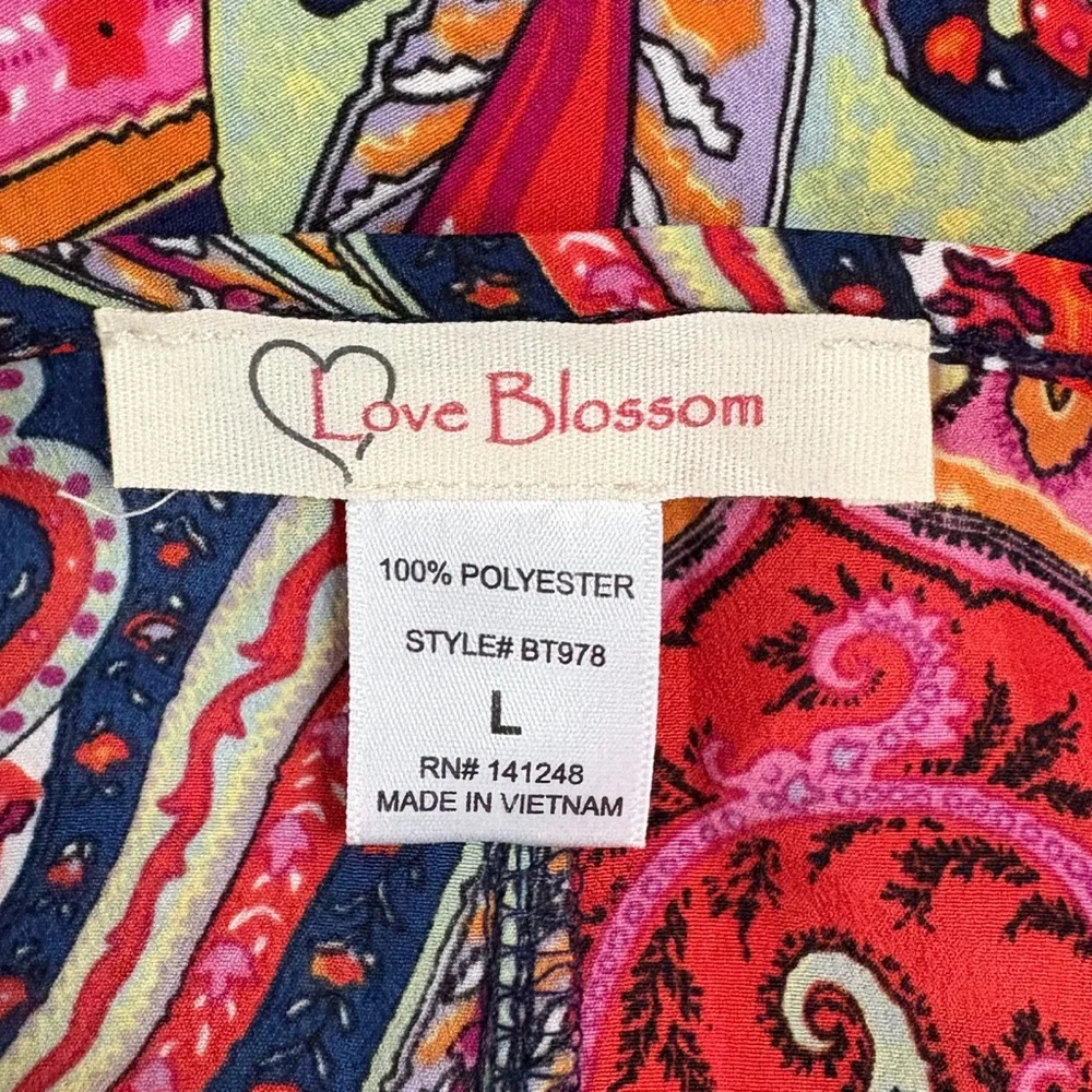 Love Blossom Colorful Paisley Print Tank Top Size Large EUC - Picture 3 of 5